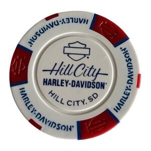 HARLEY DAVIDSON HILL CITY SOUTH DAKOTA 76th STURGIS POKER CHIP  Red White‎ Blue